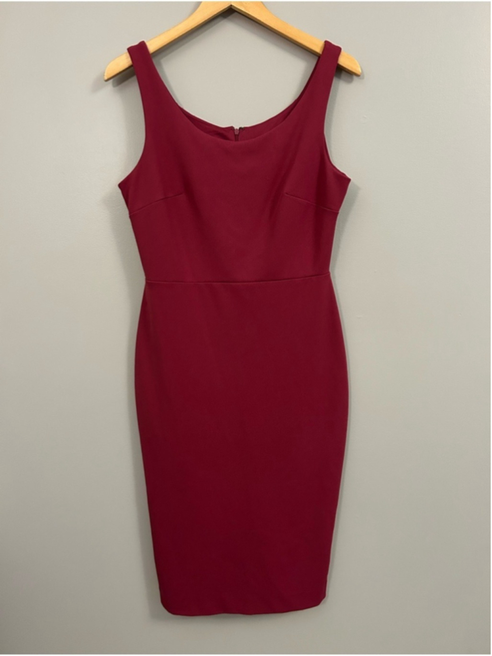 Betsey Johnson Burgundy Sleeveless Midi Sheath Dress Size 6